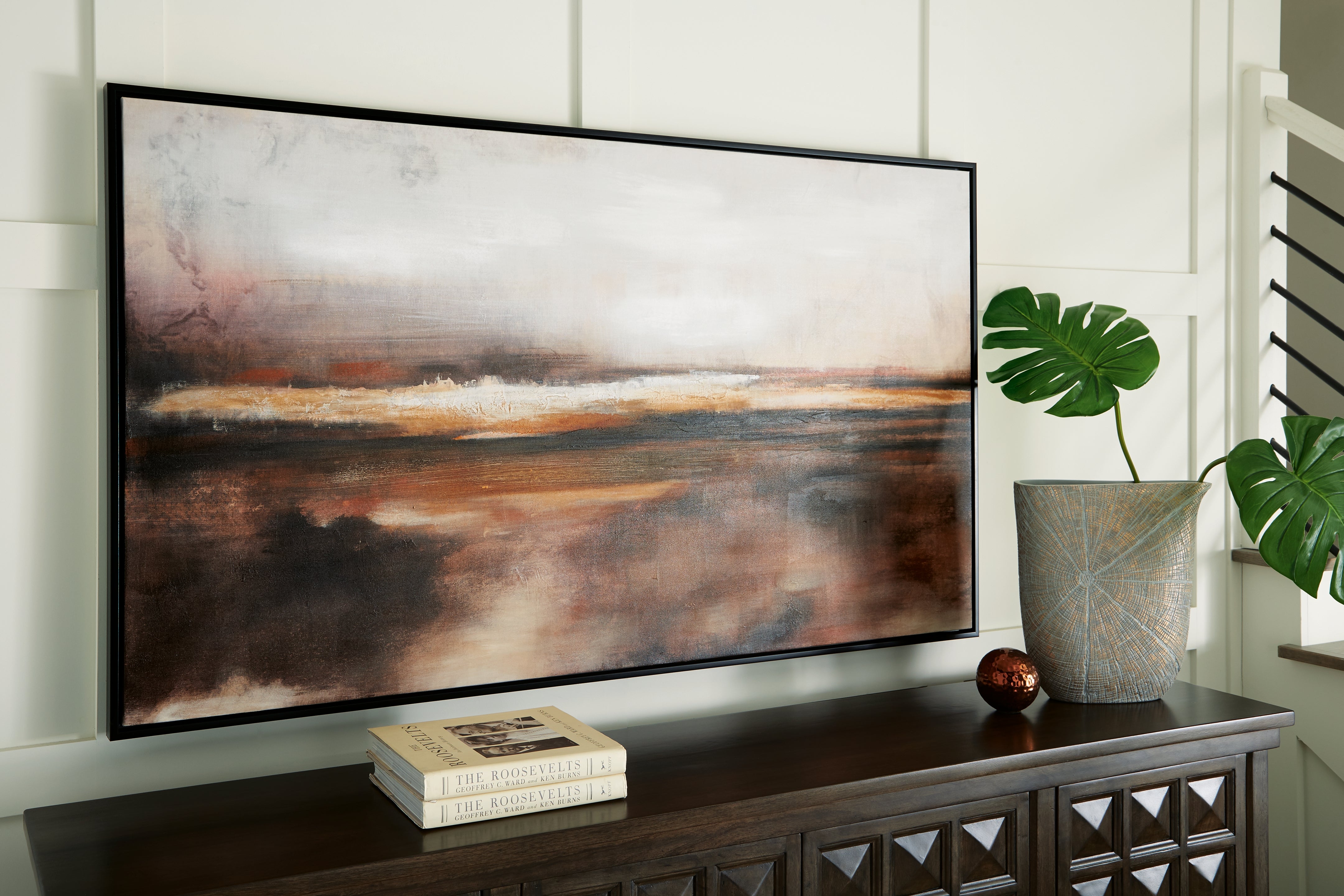 Hoover Furniture Outlet - Ashley Furniture - Drewland Wall Art - Wall Art / Black/Brown/Orange - A8000375