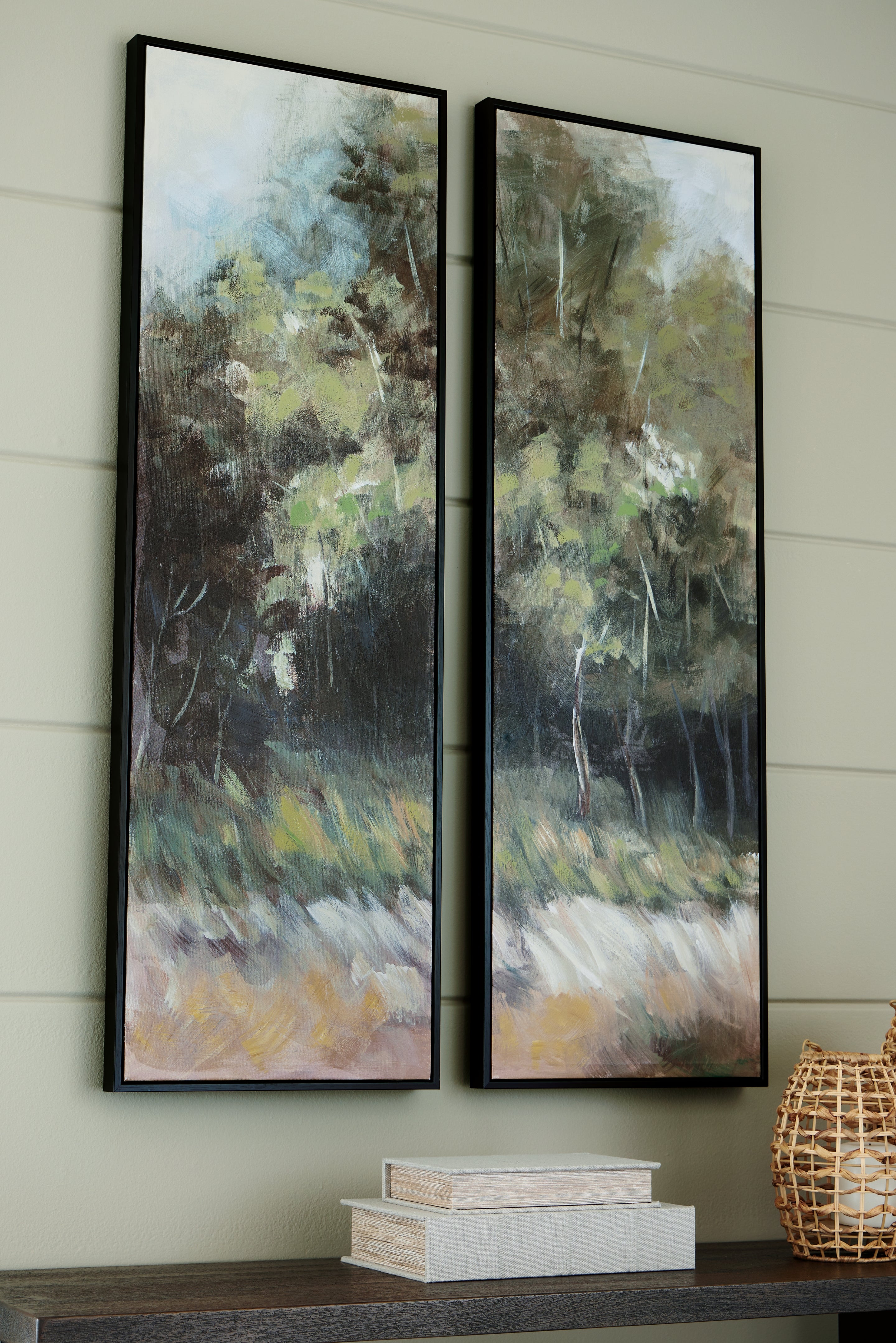 Hoover Furniture Outlet - Ashley Furniture - Dansot Wall Art (Set of 2) - Wall Art Set (Set of 2) / Green/Brown - A8000393