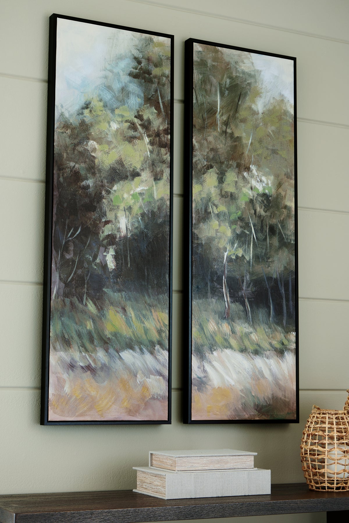 Hoover Furniture Outlet - Ashley Furniture - Dansot Wall Art (Set of 2) - Wall Art Set (Set of 2) / Green/Brown - A8000393