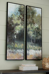 Hoover Furniture Outlet - Ashley Furniture - Dansot Wall Art (Set of 2) - Wall Art Set (Set of 2) / Green/Brown - A8000393