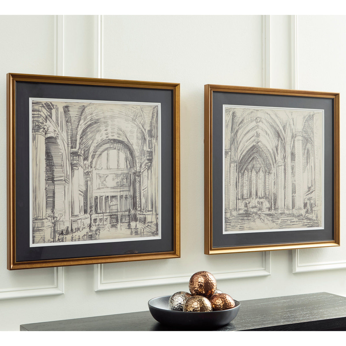 Hoover Furniture Outlet - Ashley Furniture - Downyard Wall Art (Set of 2) - Wall Art Set (Set of 2) - A8000548