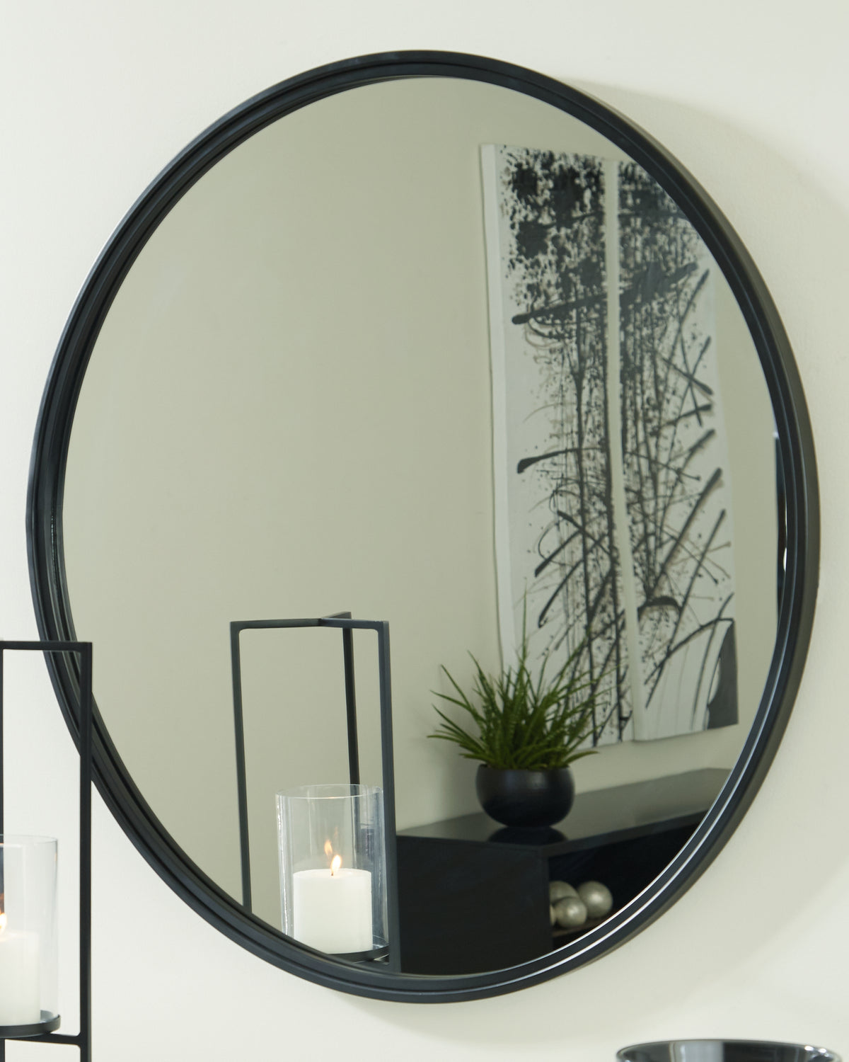 Hoover Furniture Outlet - Ashley Furniture - Brocky Accent Mirror - Accent Mirror / Black - A8010210