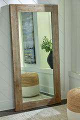 Hoover Furniture Outlet - Ashley Furniture - Waltleigh Floor Mirror - Floor Mirror / Distressed Brown - A8010278
