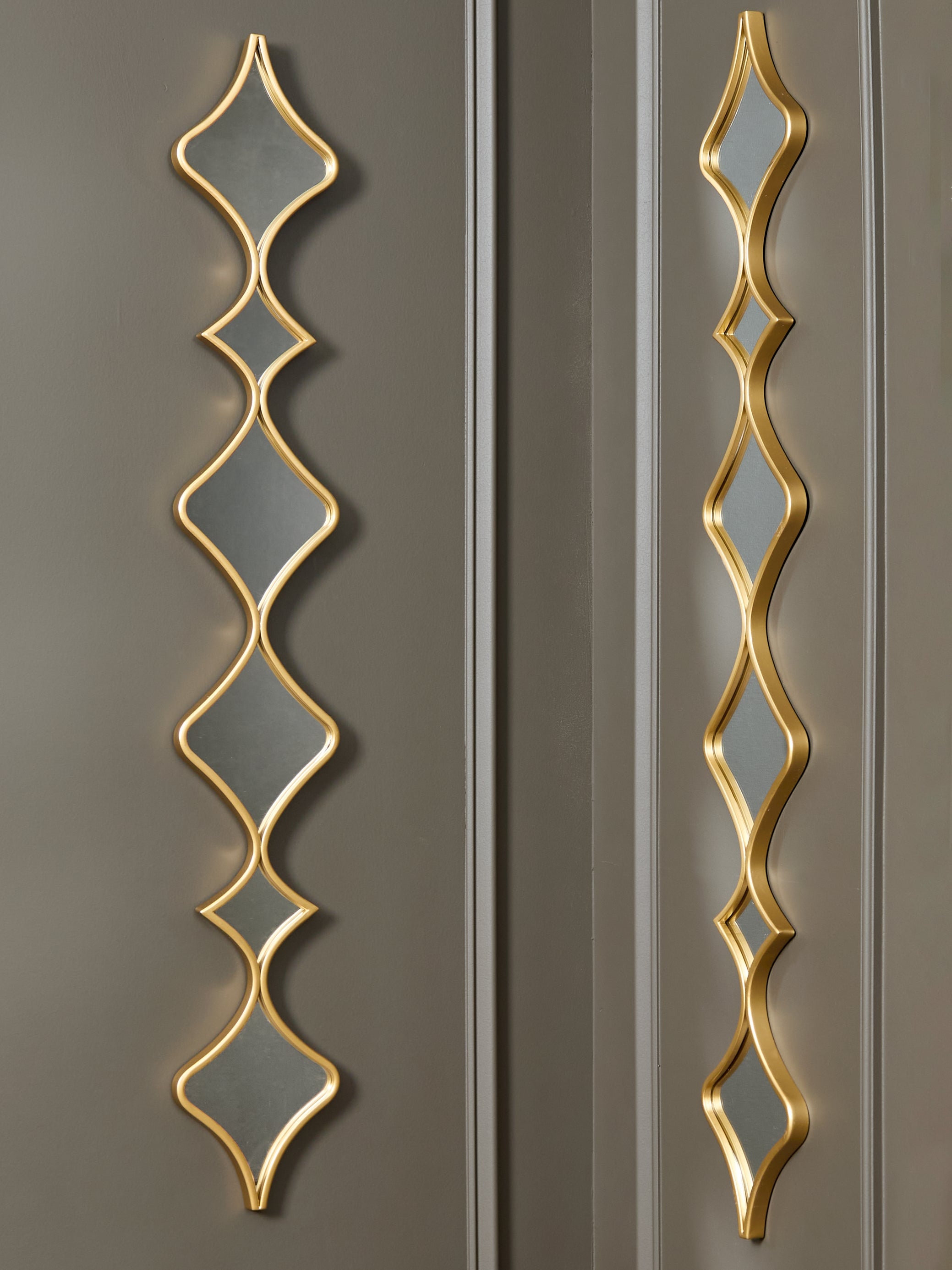 Hoover Furniture Outlet - Ashley Furniture - Harriswood Accent Mirror Set (Set of 2) - Accent Mirror Set (Set of 2) / Gold Finish - A8010354