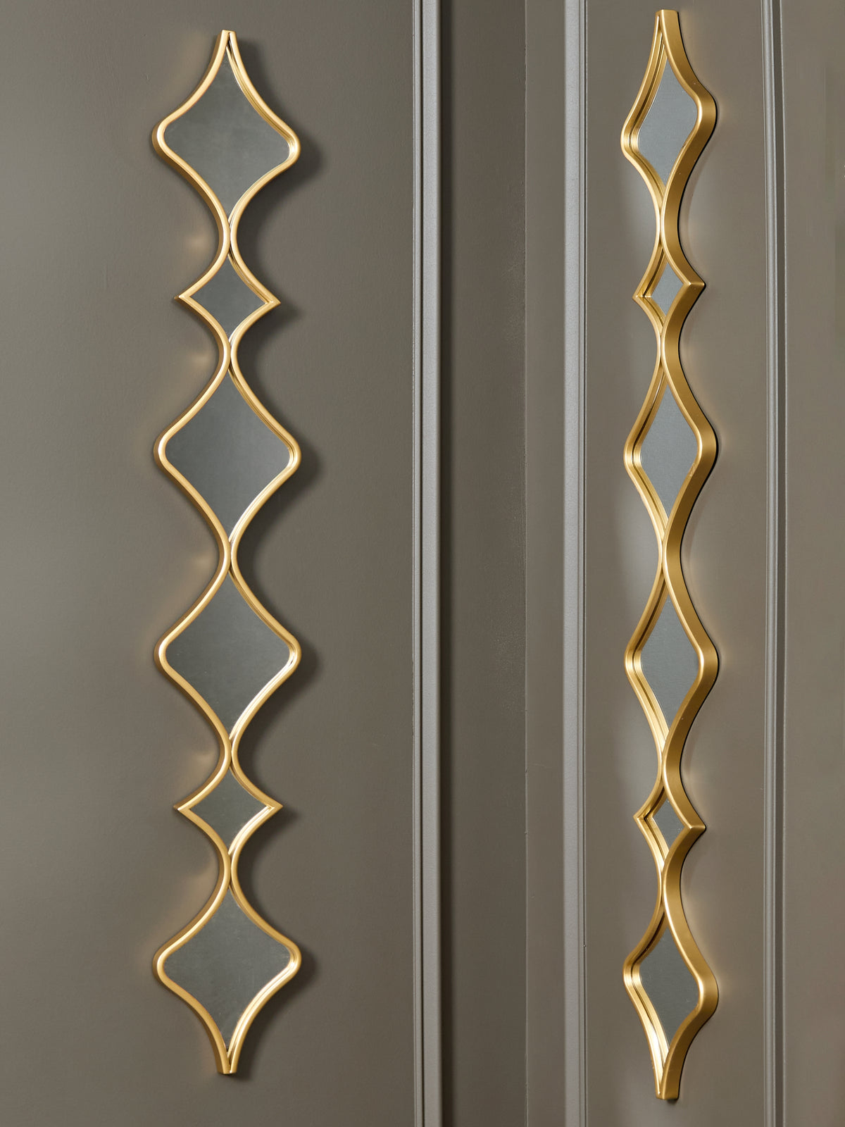 Hoover Furniture Outlet - Ashley Furniture - Harriswood Accent Mirror Set (Set of 2) - Accent Mirror Set (Set of 2) / Gold Finish - A8010354