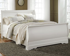 Hoover Furniture Outlet - Ashley Furniture - Anarasia Queen Sleigh Bed - Queen Sleigh Bed / White - B129B4