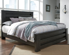 Hoover Furniture Outlet - Ashley Furniture - Brinxton King Panel Bed - King Panel Bed / Charcoal - B249B4