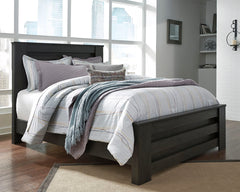 Hoover Furniture Outlet - Ashley Furniture - Brinxton Queen Panel Bed - Queen Panel Bed / Charcoal - B249B2