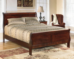 Hoover Furniture Outlet - Ashley Furniture - Alisdair King Sleigh Bed - King Sleigh Bed / Reddish Brown - B376B8