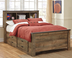 Hoover Furniture Outlet - Ashley Furniture - Trinell Full Panel Bed with 2 Storage Drawers - Full Panel Bed with 2 Storage Drawers / Brown - B446B10