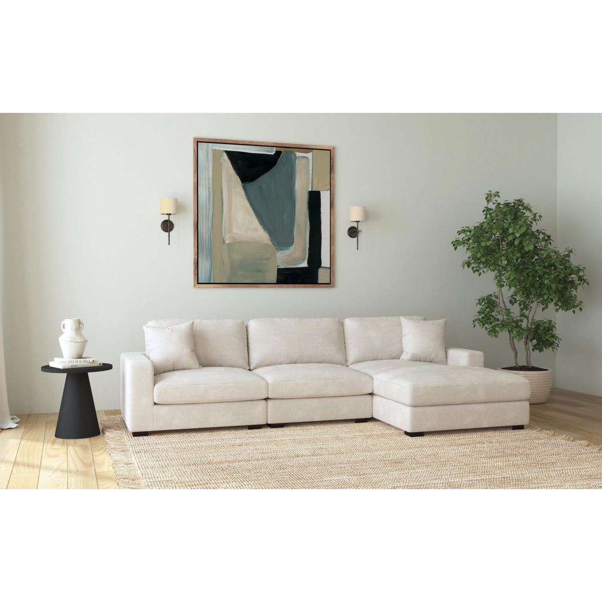 Arizona Modular Armless Chair in Steno Beige – SKU U-8540-9440-103 | Elements