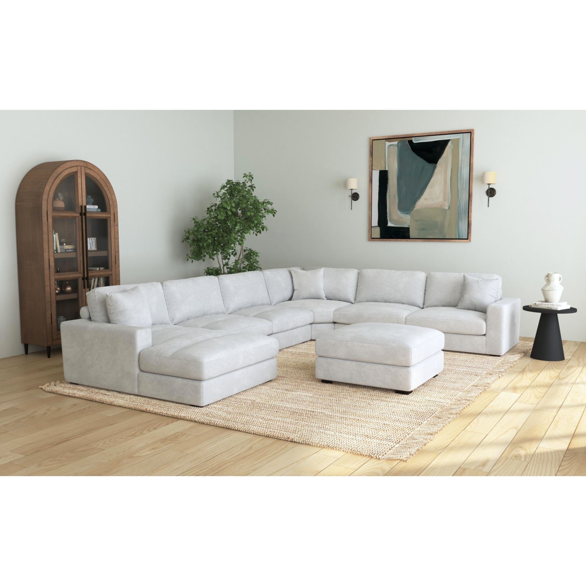 Arizona Modular LHF Chaise with 1 pillow 20" in Steno Stone – SKU U-8540-9443-147 | Elements