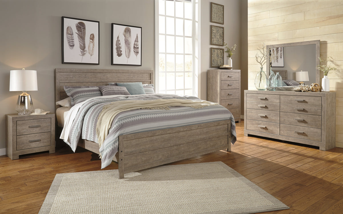 Hoover Furniture Outlet - Ashley Furniture - Culverbach King Panel Bed, Dresser, Mirror, Chest and Nightstand - King Panel Bed, Dresser, Mirror, Chest and Nightstand - B070B19