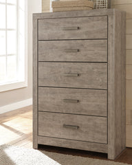 Hoover Furniture Outlet - Ashley Furniture - Culverbach Chest of Drawers - Five Drawer Chest / Gray - B070-46