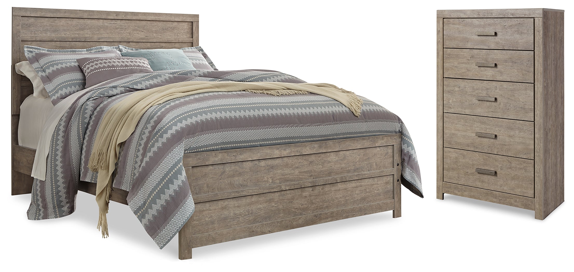 Hoover Furniture Outlet - Ashley Furniture - Culverbach Queen Panel Bed with Chest - Queen Panel Bed with Chest - B070B21
