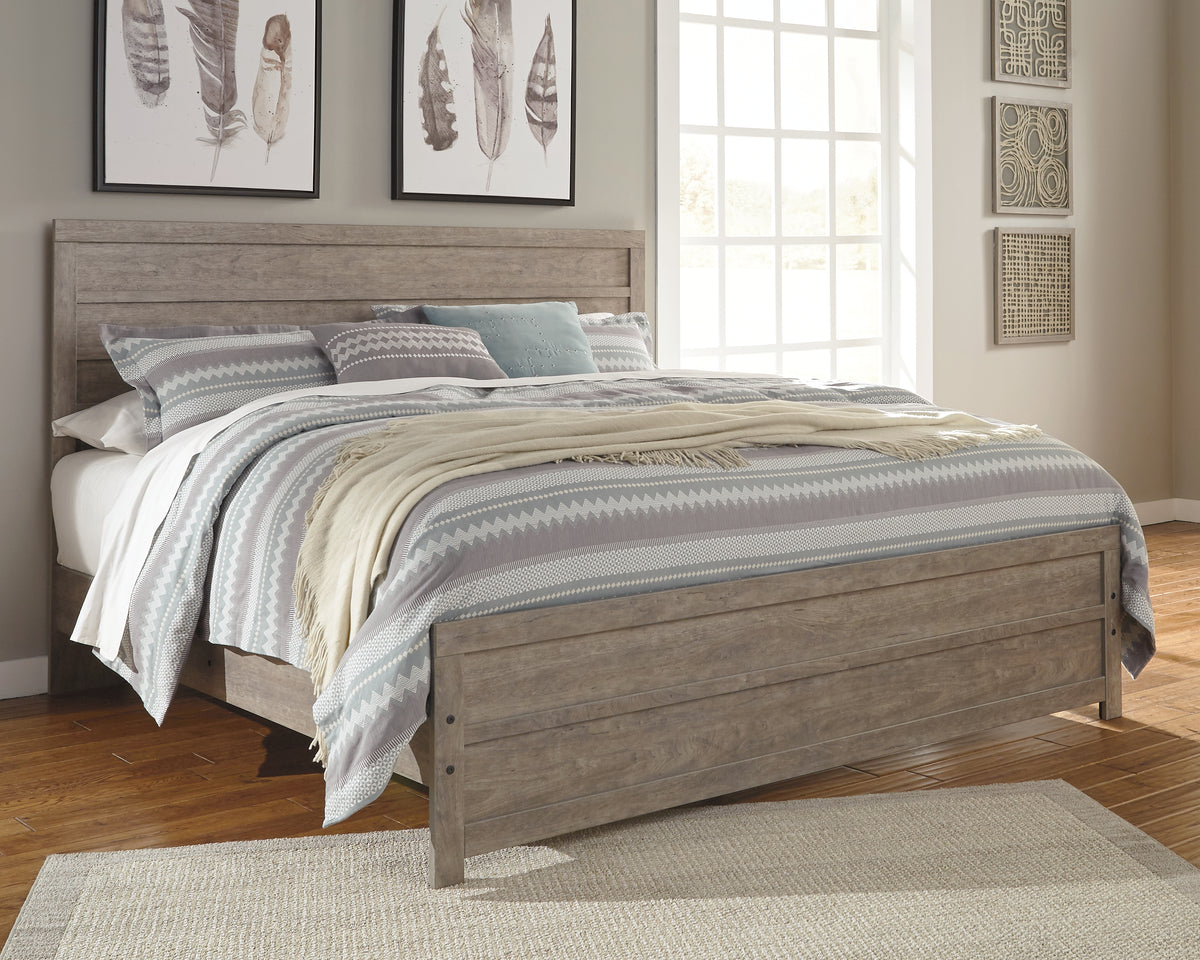 Hoover Furniture Outlet - Ashley Furniture - Culverbach King Panel Bed - King Panel Bed / Gray - B070B10