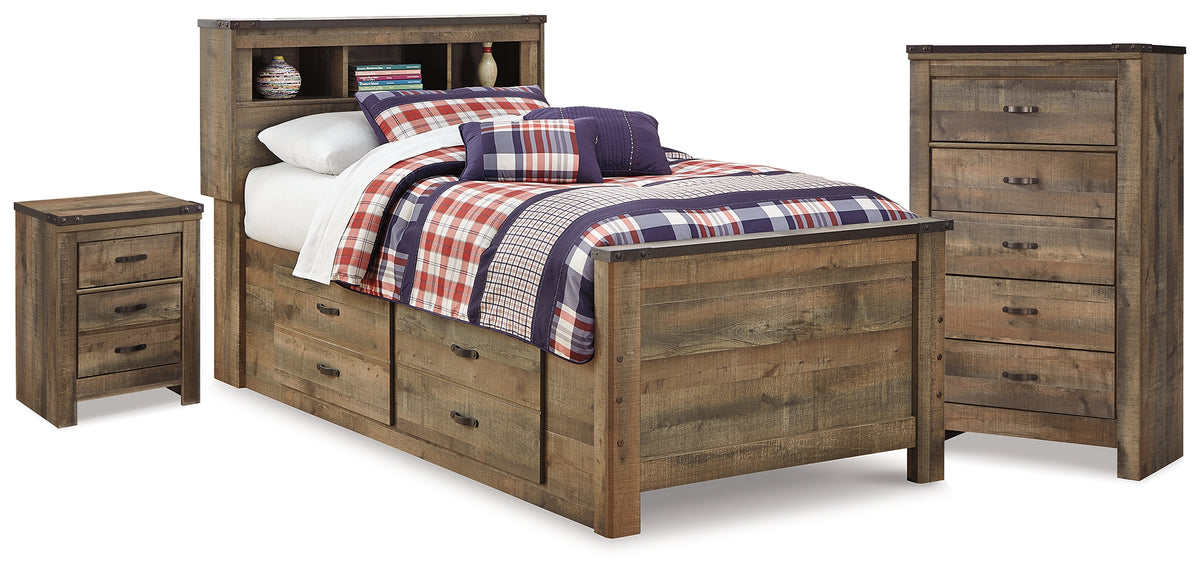 Hoover Furniture Outlet - Ashley Furniture - Trinell Twin Storage Bed, Chest and Nightstand - Twin Storage Bed, Chest and Nightstand - B446B92