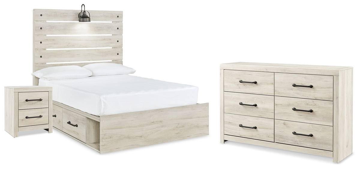 Hoover Furniture Outlet - Ashley Furniture - Cambeck Full Panel Bed with Storage, Dresser and Nightstand - Full Panel Bed with Storage, Dresser and Nightstand - B192B113