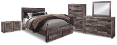 Hoover Furniture Outlet - Ashley Furniture - Derekson Queen Storage Bed, Dresser, Mirror, Chest and 2 Nightstands - Queen Storage Bed, Dresser, Mirror, Chest and 2 Nightstands - B200B72