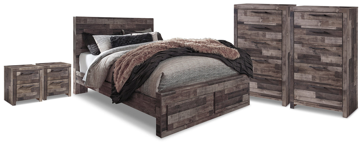 Hoover Furniture Outlet - Ashley Furniture - Derekson Queen Storage Bed, 2 Chests and 2 Nightstands - Queen Storage Bed, 2 Chests and 2 Nightstands - B200B71