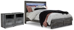 Hoover Furniture Outlet - Ashley Furniture - Baystorm Queen Panel Storage Bed and 2 Nightstands - Queen Panel Storage Bed and 2 Nightstands - B221B84