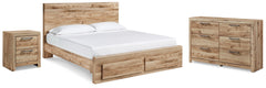 Hoover Furniture Outlet - Ashley Furniture - Hyanna King Panel Storage Bed with Dresser and Nightstand - King Panel Storage Bed with Dresser and Nightstand - B1050B18
