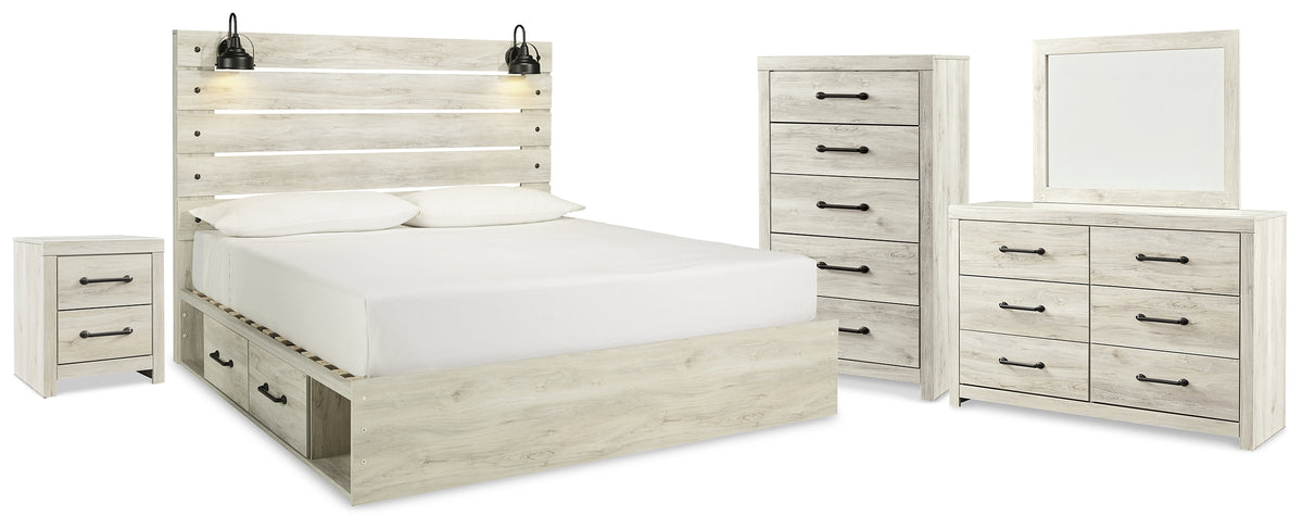 Hoover Furniture Outlet - Ashley Furniture - Cambeck King Panel Storage Bed, Dresser, Mirror, Chest and Nightstand - King Panel Storage Bed, Dresser, Mirror, Chest and Nightstand - B192B110