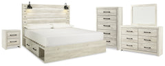 Hoover Furniture Outlet - Ashley Furniture - Cambeck King Panel Storage Bed, Dresser, Mirror, Chest and Nightstand - King Panel Storage Bed, Dresser, Mirror, Chest and Nightstand - B192B110
