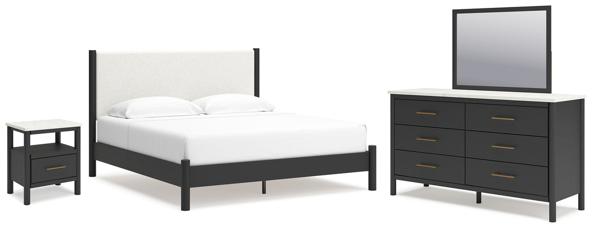 Hoover Furniture Outlet - Ashley Furniture - Cadmori King Panel Bed, Dresser, Mirror and Nightstand - King Panel Bed, Dresser, Mirror and Nightstand - B2616B10