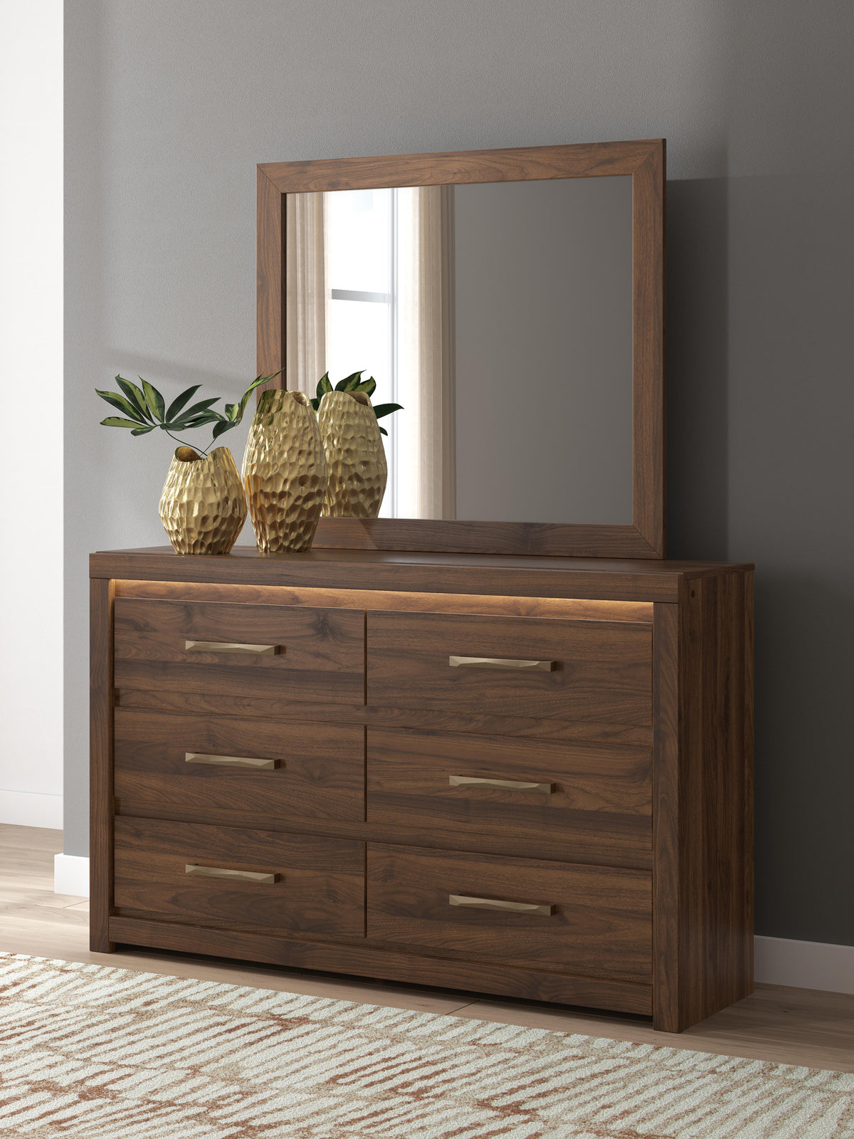 Hoover Furniture Outlet - Ashley Furniture - Janfyn Dresser and Mirror - Dresser and Mirror - PCB1010B1