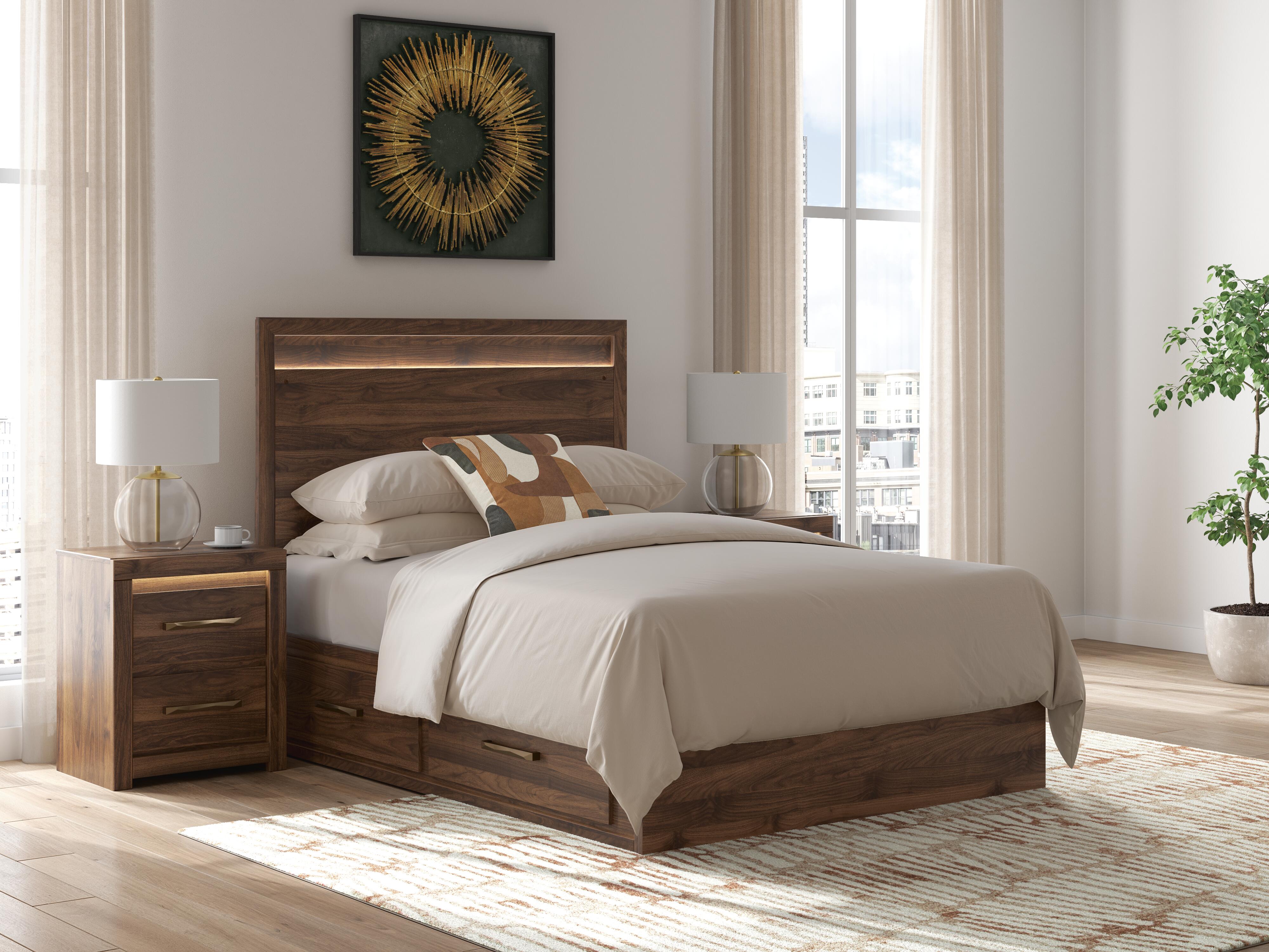 Hoover Furniture Outlet - Ashley Furniture - Janfyn Full Panel  Bed with 2 Sided Storage - Full Panel  Bed with 2 Sided Storage - PCB1010B17