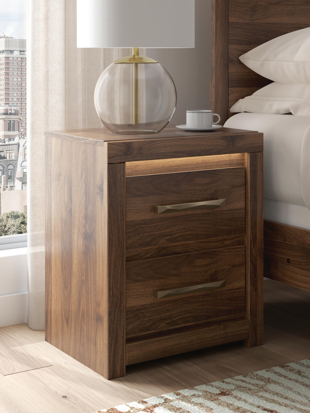 Hoover Furniture Outlet - Ashley Furniture - Janfyn Nightstand - Two Drawer Night Stand - PCB1010-92