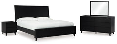 Hoover Furniture Outlet - Ashley Furniture - Danziar King Panel Bed, Dresser, Mirror and Nightstand - King Panel Bed, Dresser, Mirror and Nightstand - B1013B28