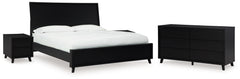 Hoover Furniture Outlet - Ashley Furniture - Danziar King Panel Bed, Dresser and 2 Nightstands - King Panel Bed, Dresser and 2 Nightstands - B1013B14