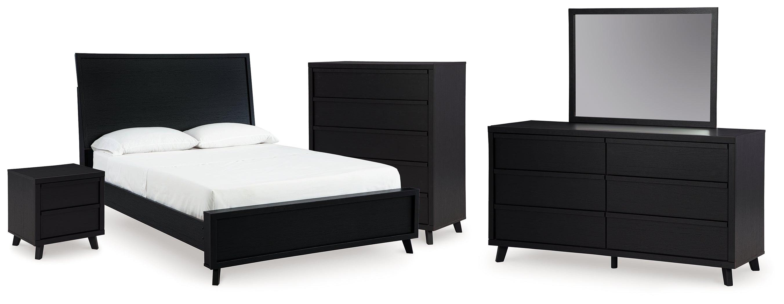 Hoover Furniture Outlet - Ashley Furniture - Danziar Queen Bed, Dresser, Mirror, Chest and Nightstand - Queen Bed, Dresser, Mirror, Chest and Nightstand - B1013B30
