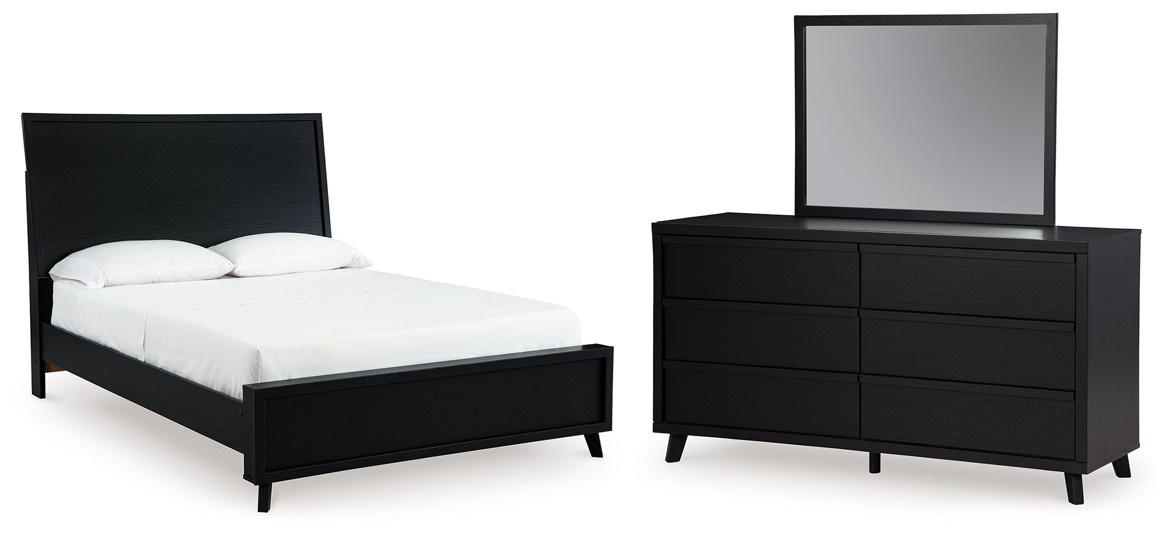 Hoover Furniture Outlet - Ashley Furniture - Danziar Queen Panel Platform Bed, Dresser and Mirror - Queen Panel Platform Bed, Dresser and Mirror - B1013B15