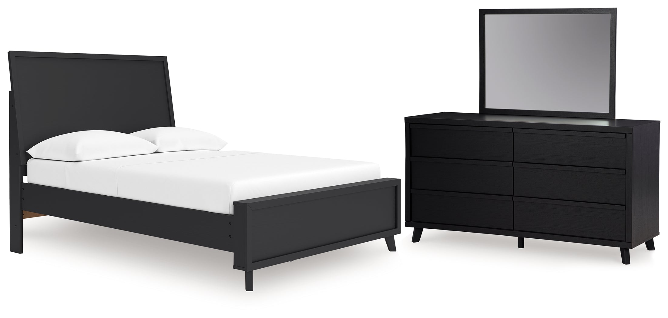 Hoover Furniture Outlet - Ashley Furniture - Danziar Full Panel Platform Bed, Dresser and Mirror - Full Panel Platform Bed, Dresser and Mirror - B1013B22