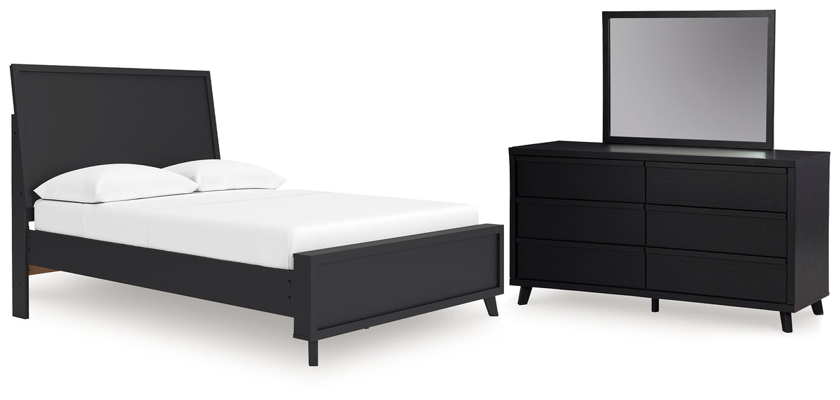 Hoover Furniture Outlet - Ashley Furniture - Danziar Full Panel Platform Bed, Dresser and Mirror - Full Panel Platform Bed, Dresser and Mirror - B1013B22