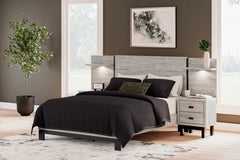 Hoover Furniture Outlet - Ashley Furniture - Vessalli Queen Panel Bed with Extensions - Queen Panel Bed with Extensions / Gray - B1036B5