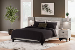 Hoover Furniture Outlet - Ashley Furniture - Vessalli King Panel Bed with Extensions - King Panel Bed with Extensions / Gray - B1036B8