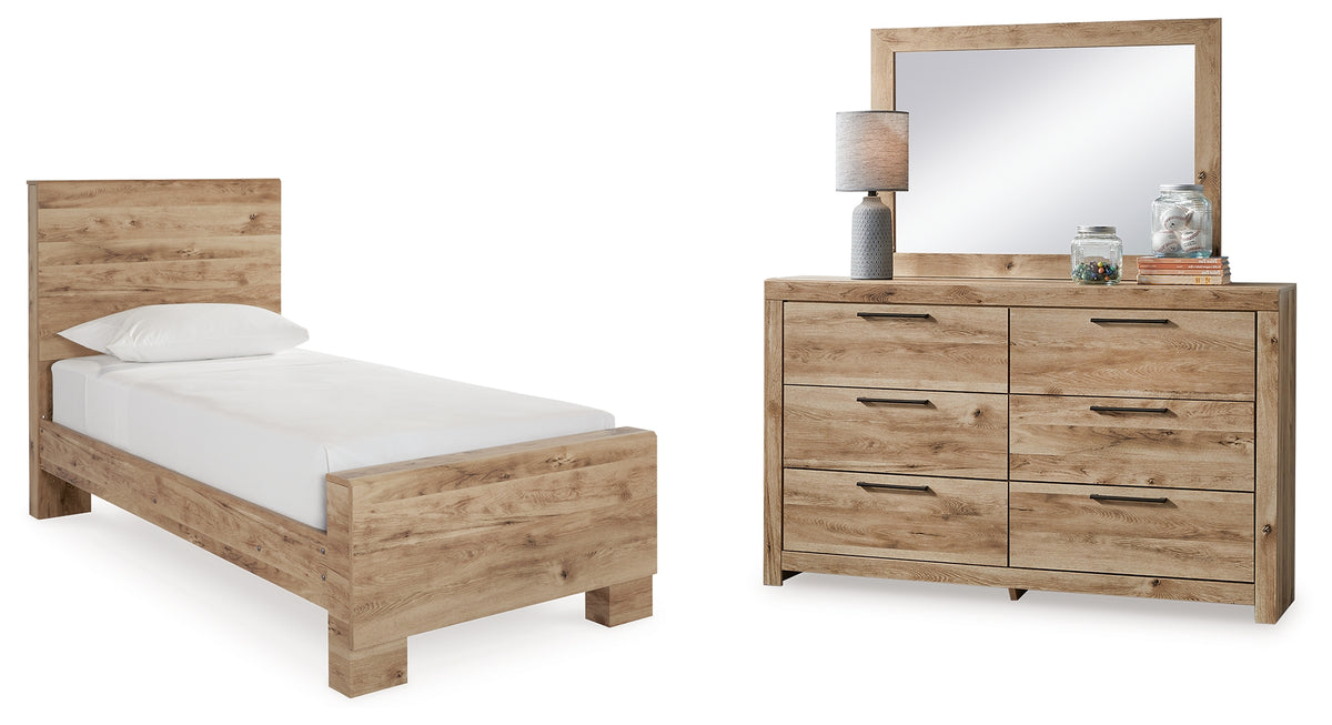 Hoover Furniture Outlet - Ashley Furniture - Hyanna Twin Panel Bed, Dresser and Mirror - Twin Panel Bed, Dresser and Mirror - B1050B22