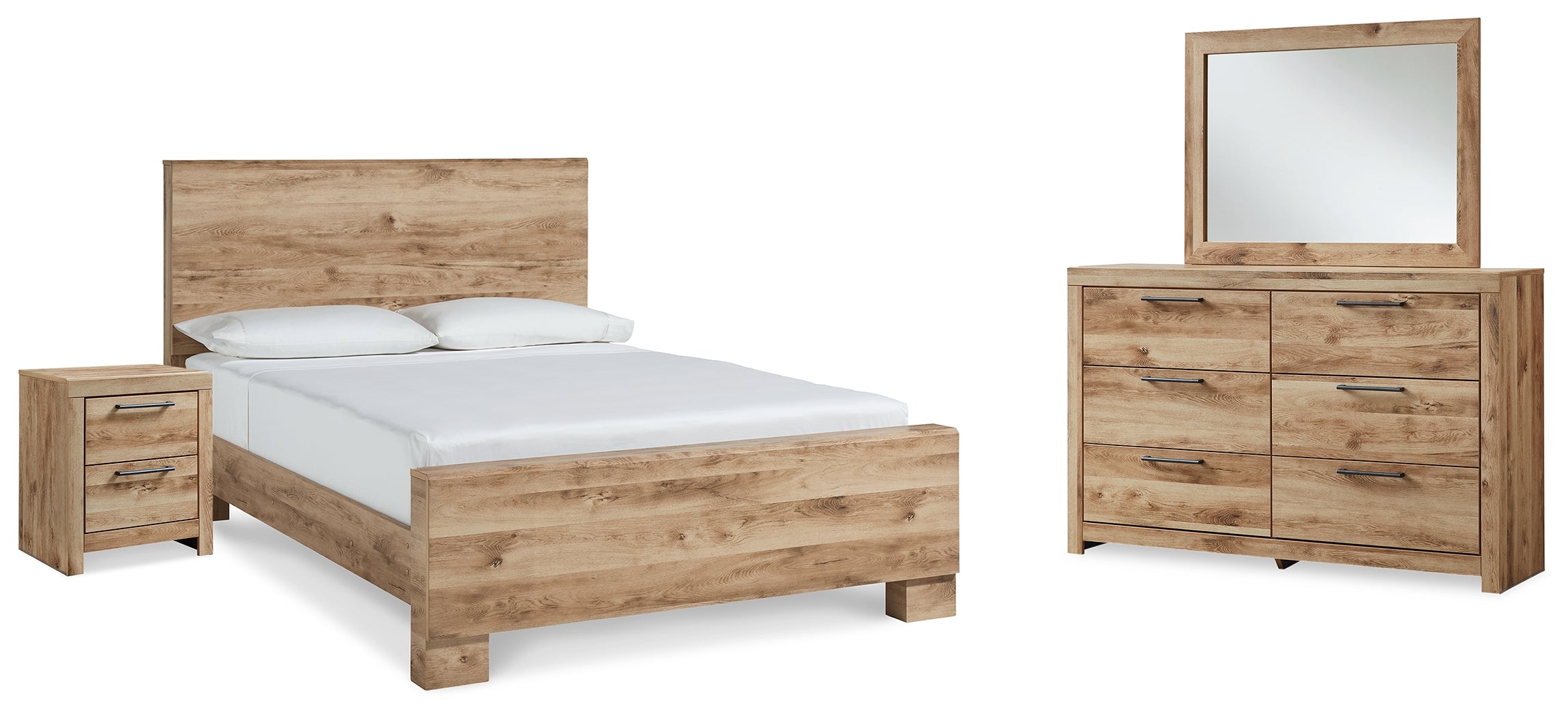 Hoover Furniture Outlet - Ashley Furniture - Hyanna Queen Panel Bed, Dresser, Mirror, and Nightstand - Queen Panel Bed, Dresser, Mirror, and Nightstand - B1050B35