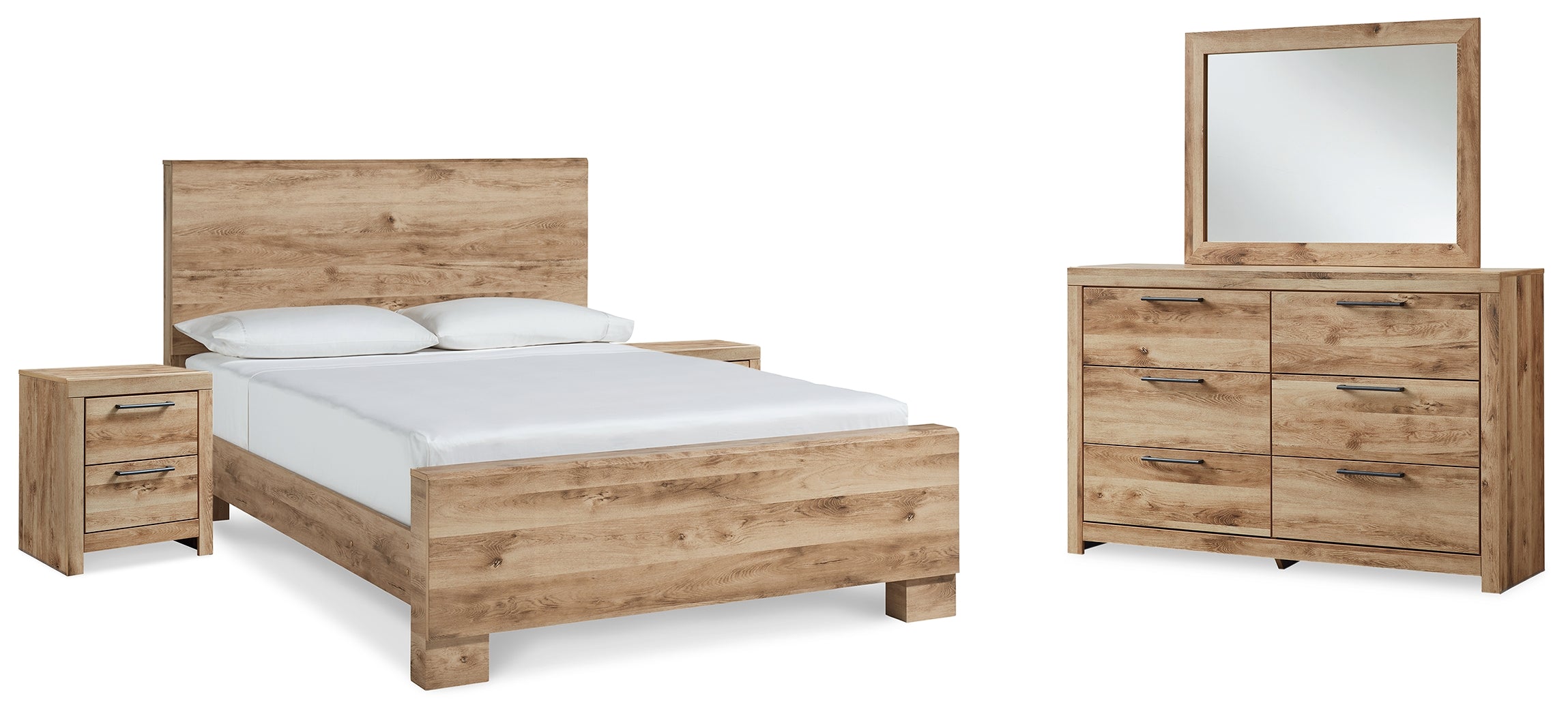 Hoover Furniture Outlet - Ashley Furniture - Hyanna King Panel Bed, Dresser, Mirror and 2 Nightstands - King Panel Bed, Dresser, Mirror and 2 Nightstands - B1050B64
