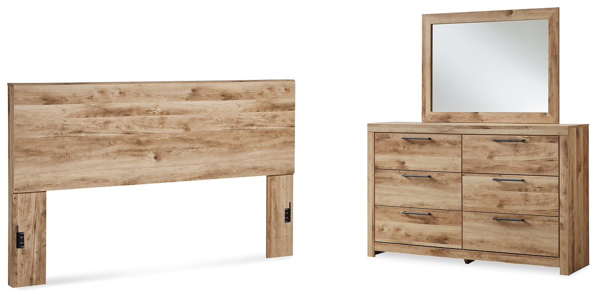 Hoover Furniture Outlet - Ashley Furniture - Hyanna King Panel Headboard, Dresser and Mirror - King Panel Headboard, Dresser and Mirror - B1050B55