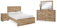 Hoover Furniture Outlet - Ashley Furniture - Hyanna Full Storage Panel Bed, Dresser, Mirror and Nightstand - Full Storage Panel Bed, Dresser, Mirror and Nightstand - B1050B68