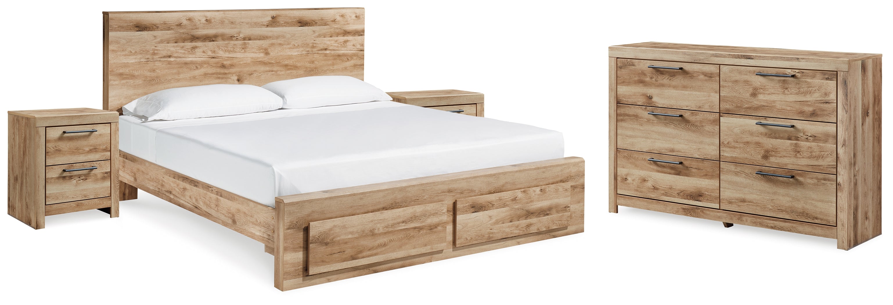 Hoover Furniture Outlet - Ashley Furniture - Hyanna King Panel Storage Bed, Dresser and 2 Nightstands - King Panel Storage Bed, Dresser and 2 Nightstands - B1050B40