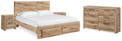Hoover Furniture Outlet - Ashley Furniture - Hyanna King Panel Storage Bed, Dresser and 2 Nightstands - King Panel Storage Bed, Dresser and 2 Nightstands - B1050B40