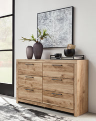 Hoover Furniture Outlet - Ashley Furniture - Hyanna Dresser - Six Drawer Dresser / Tan Brown - B1050-31