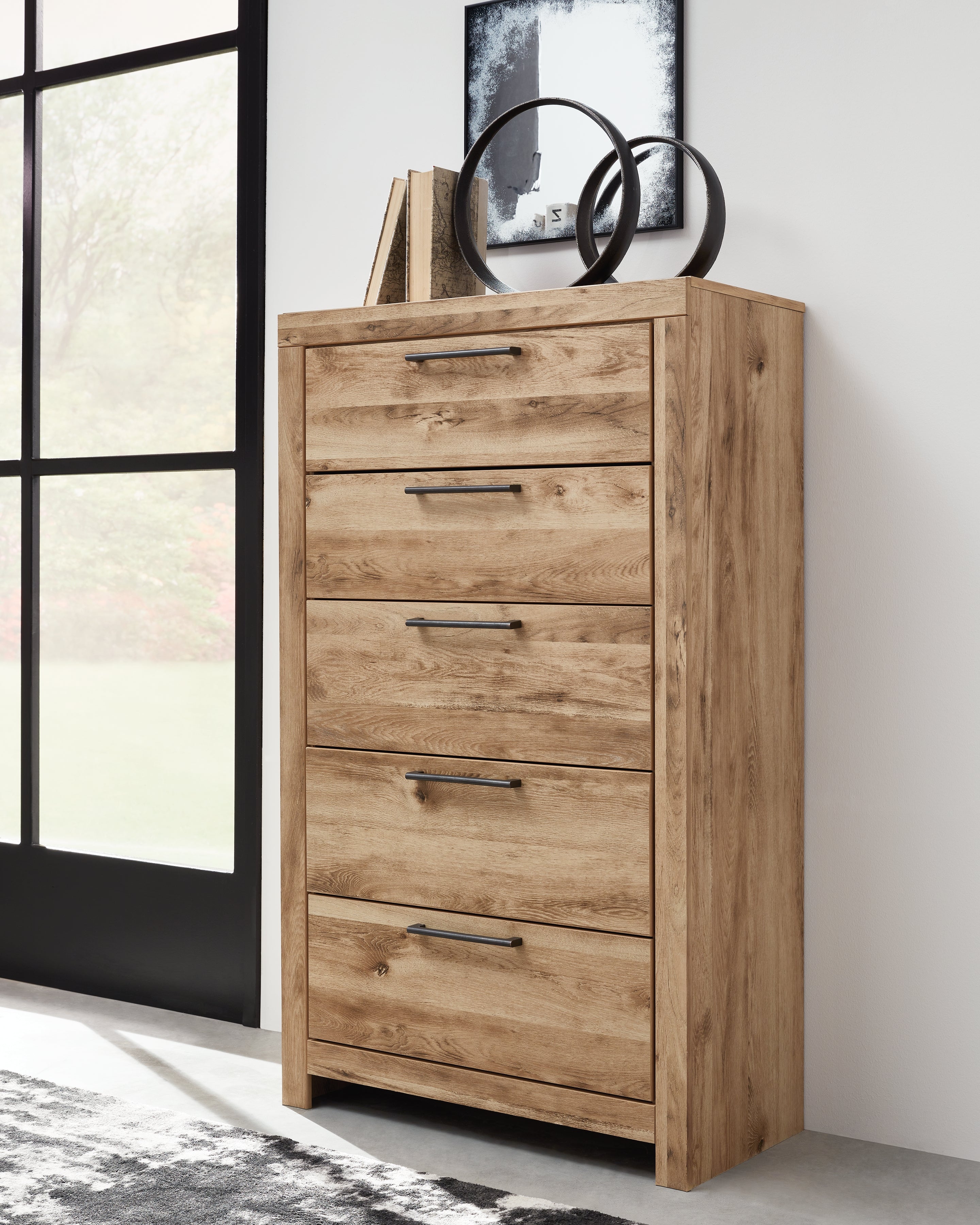 Hoover Furniture Outlet - Ashley Furniture - Hyanna Chest of Drawers - Five Drawer Chest / Tan Brown - B1050-46