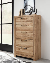 Hoover Furniture Outlet - Ashley Furniture - Hyanna Chest of Drawers - Five Drawer Chest / Tan Brown - B1050-46